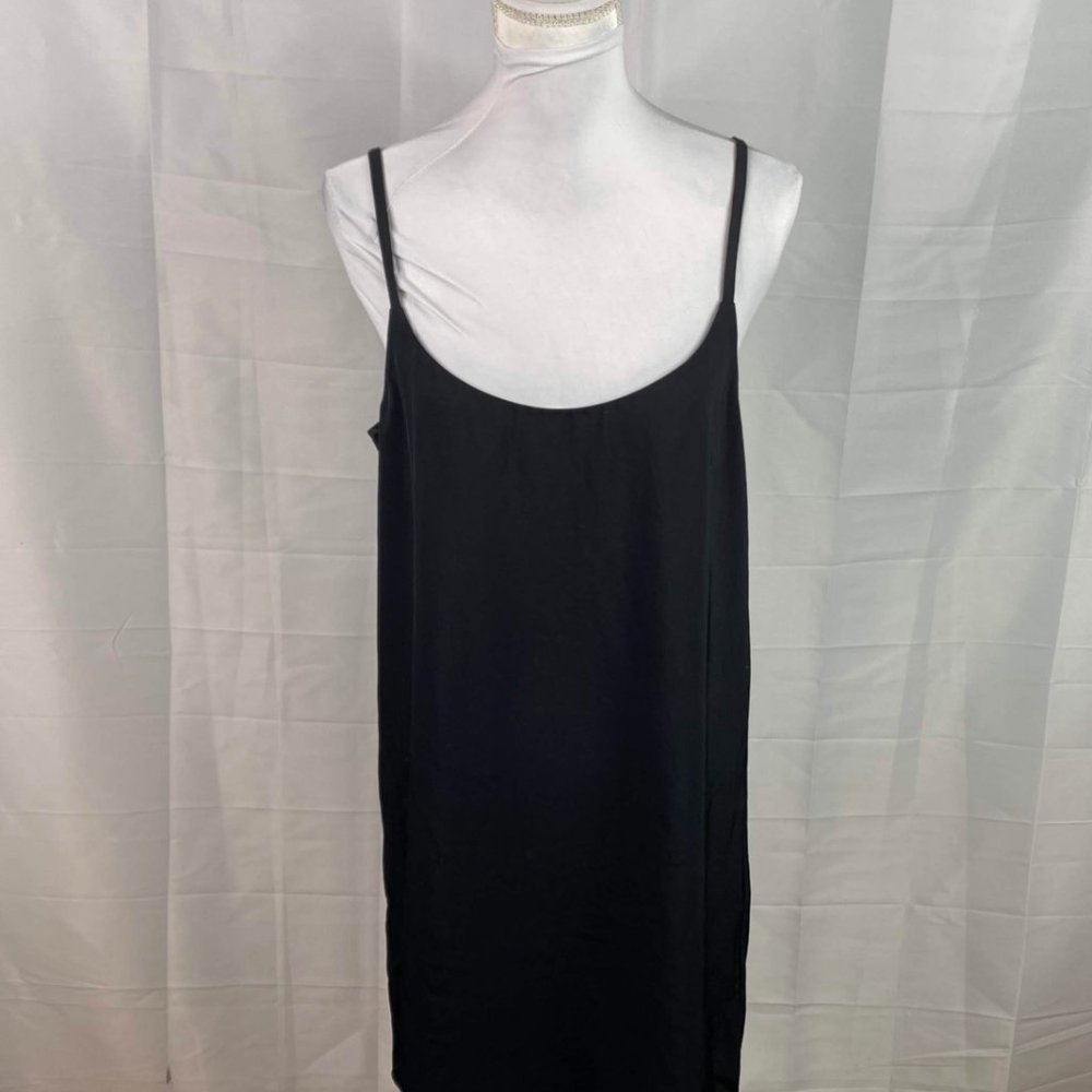 everlane women slip dress size 10  black